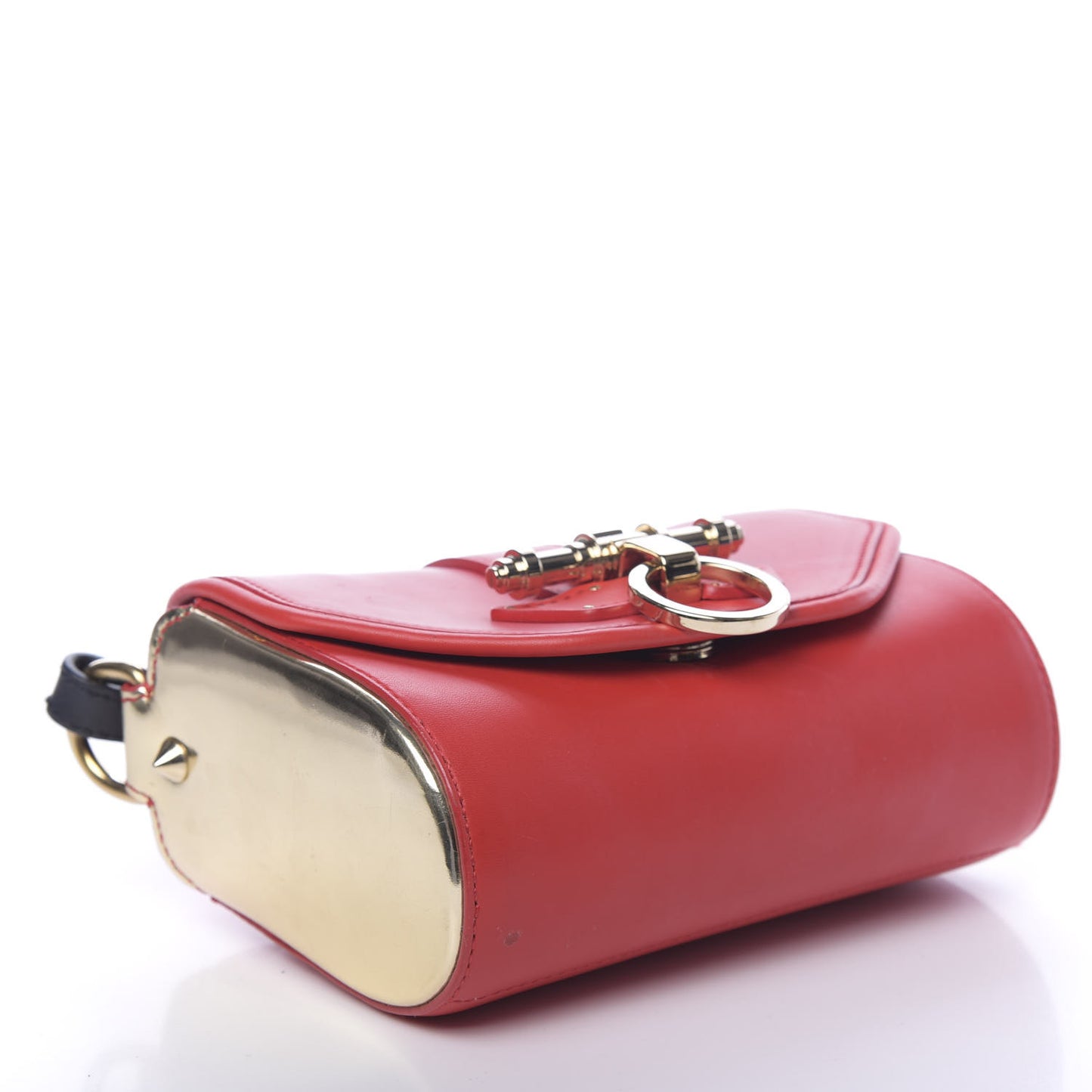 Calfskin Small Obsedia Shoulder Bag Red Gold