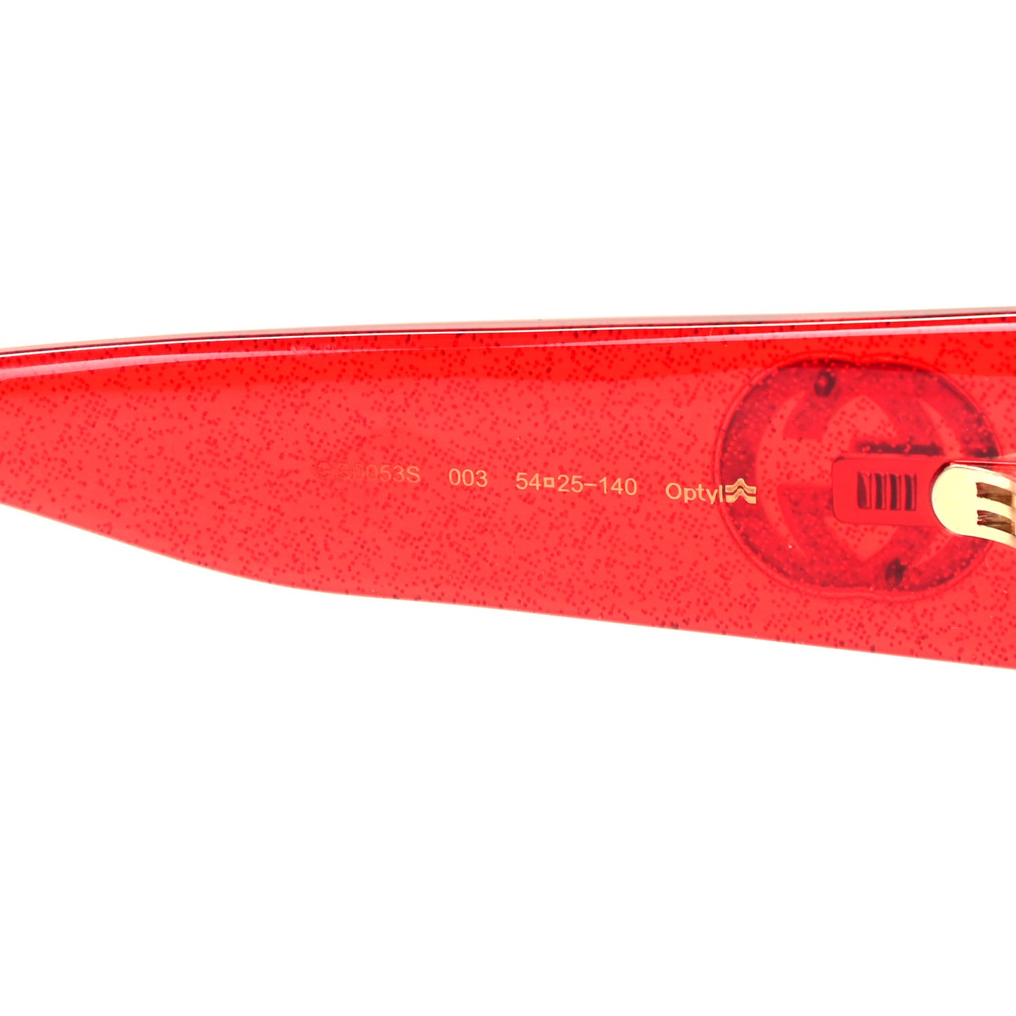 Acetate Square Frame Sunglasses GG0053S Glitter Red