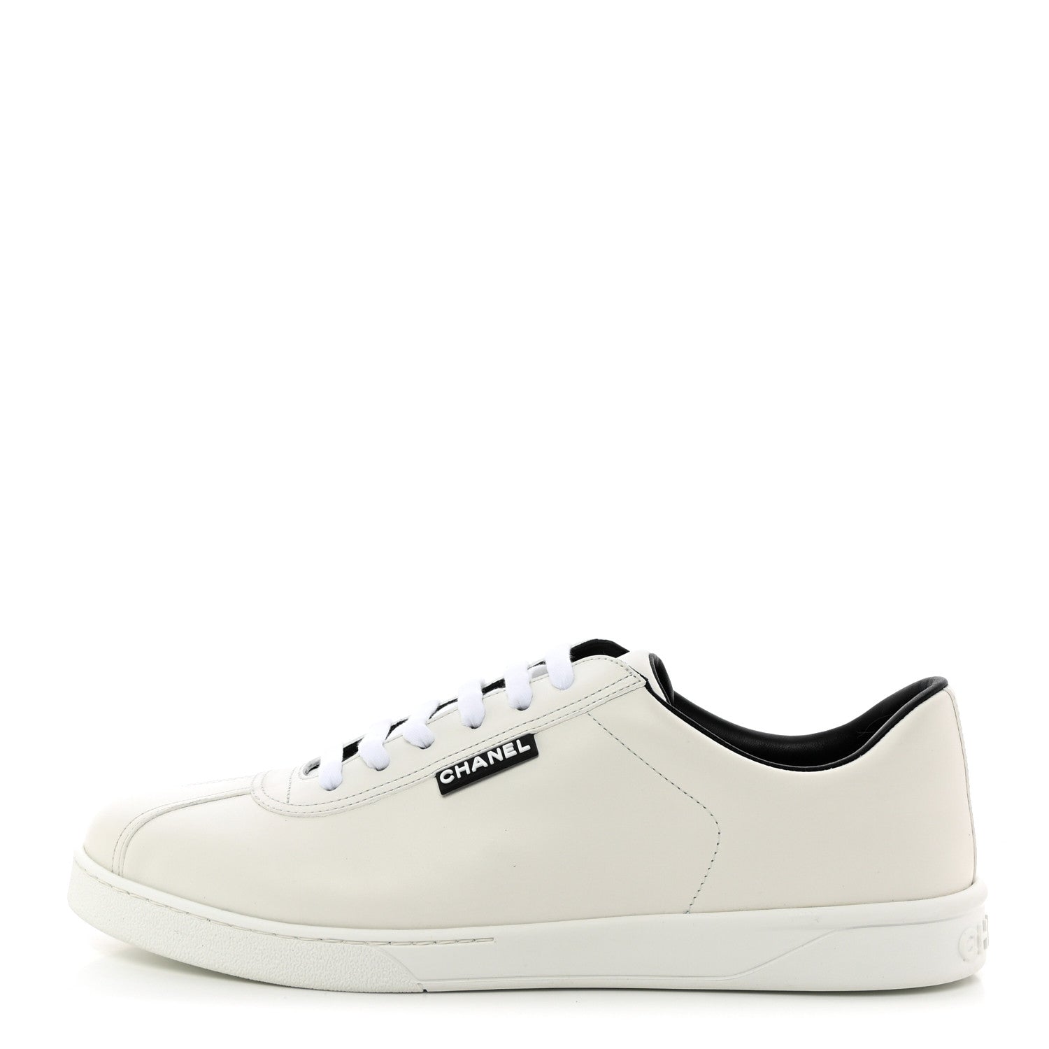 Chanel Calfskin Mens CC Sneakers 43 White 44 White 1 of 11