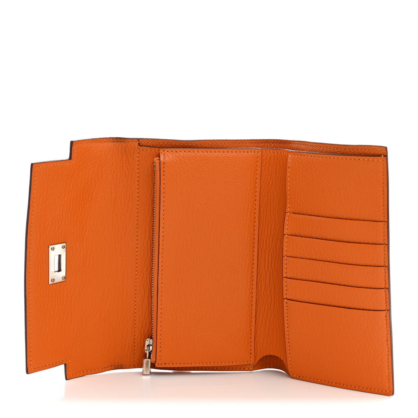 Chevre Mysore Medium Kelly Wallet Orange