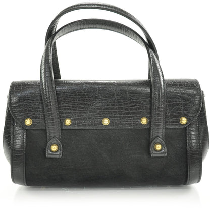 Gucci Calf Hair Calfskin Mini Bamboo Bullet Handbag Black 4 of 9