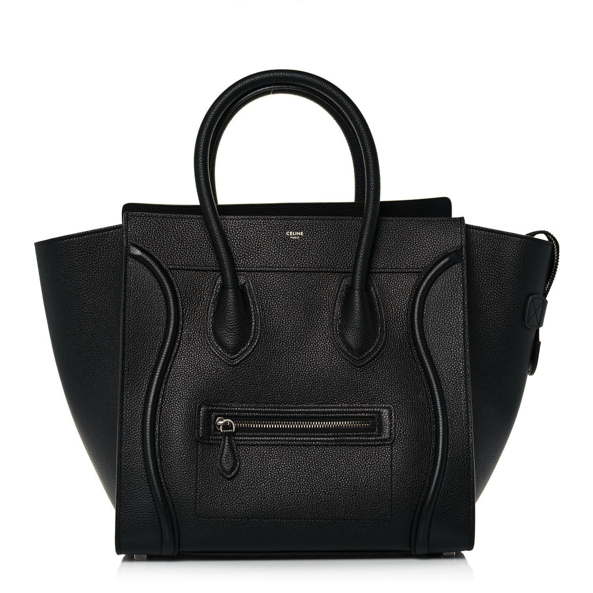 Drummed Calfskin Mini Luggage Black