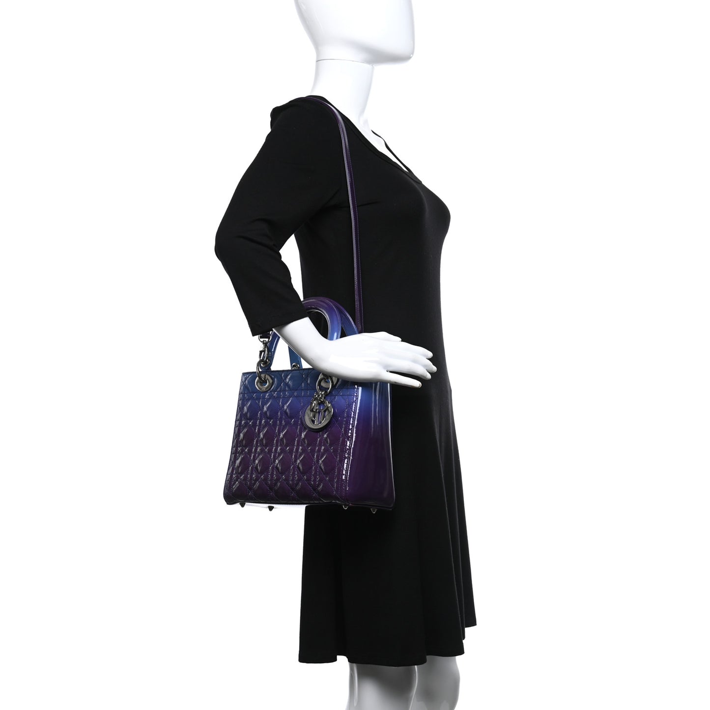 Patent Gradient Medium Lady Dior Purple Blue