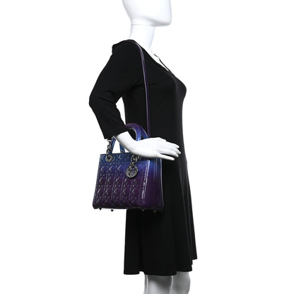 Christian Dior Patent Gradient Medium Lady Dior Purple Blue 2 of 14