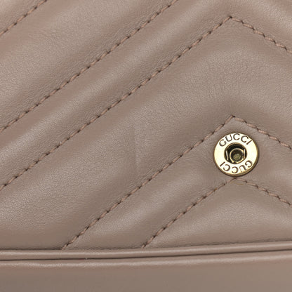 Gucci Calfskin Matelasse Super Mini GG Marmont Shoulder Bag Porcelain Rose 11 of 14