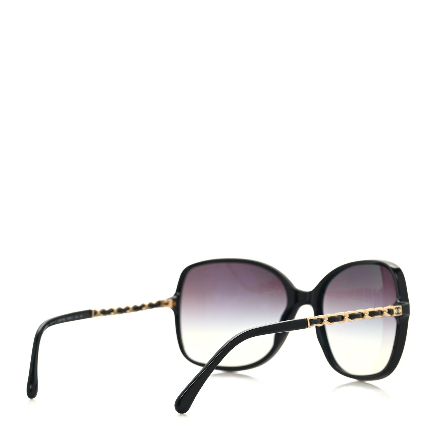 Chanel Acetate Lambskin Chain Square Sunglasses 5210-Q Black 4 of 7