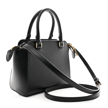 Prada Saffiano Soft Calfskin Mini Zippered Crossbody Black 3 of 10