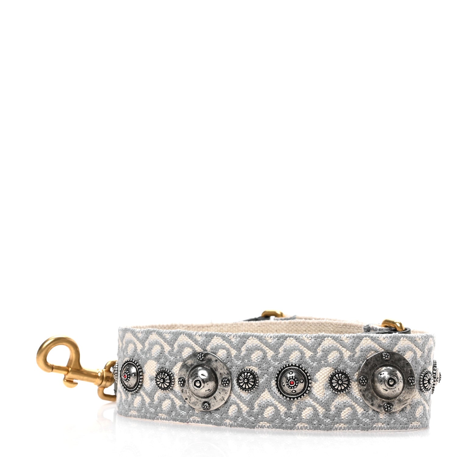 Christian Dior Oblique Studded Shoulder Strap Gris Multicolor 2 of 4
