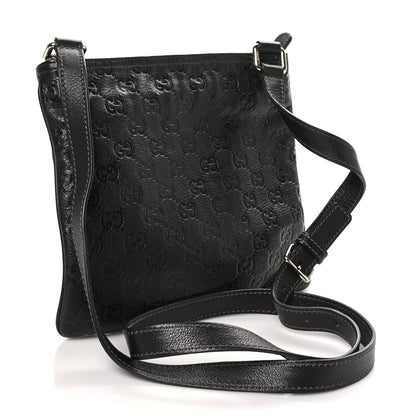 Gucci Guccissima Small Flat Messenger Bag Dark Brown 3 of 10