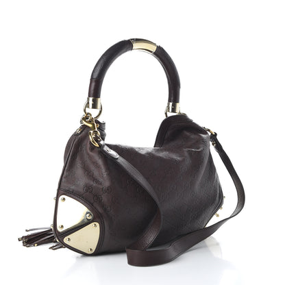 Gucci Guccissima Medium Indy Top Handle Hobo Dark Brown 4 of 12