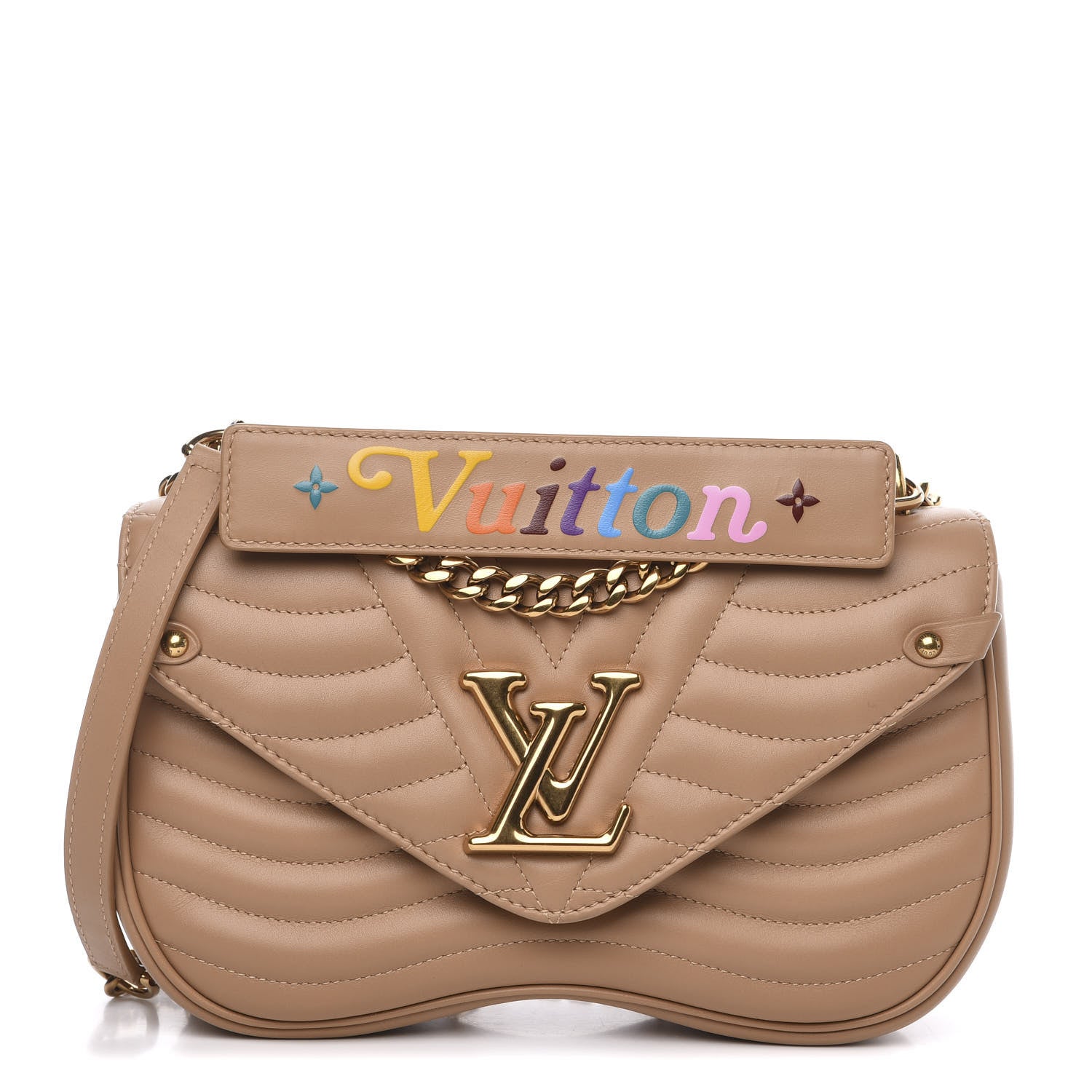 Louis Vuitton Calfskin New Wave Chain MM Noisette 1 of 11