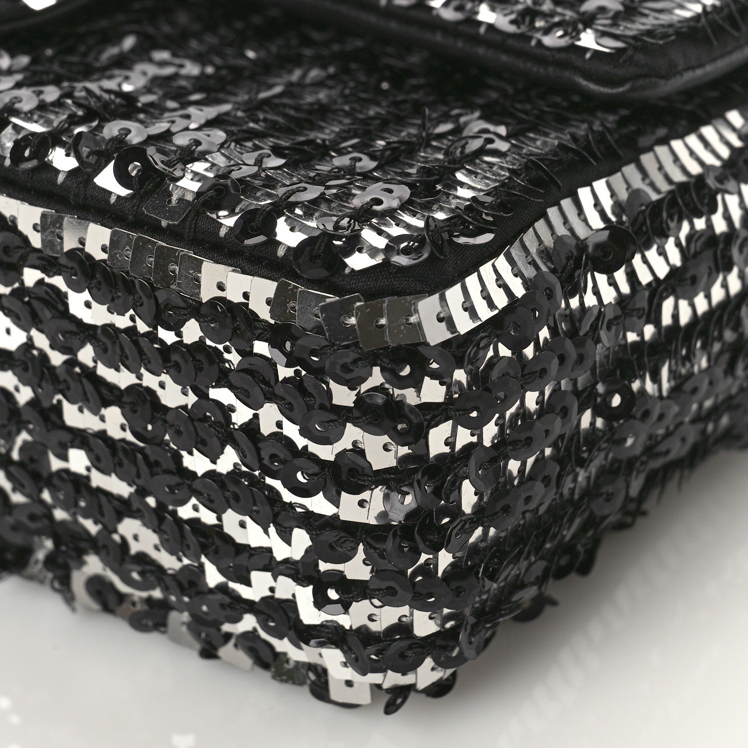 Chanel Sequin Lambskin Small Flap Black Silver 9 of 9
