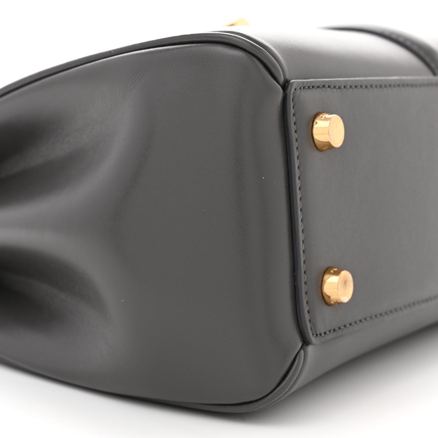 Satinated Calfskin Small 16 Top Handle Bag Gray