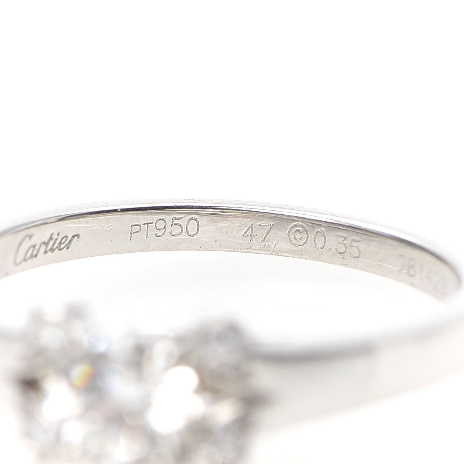 Cartier Platinum Diamond .35ct Ballerine Solitaire Engagement Ring 47 4 5 of 6