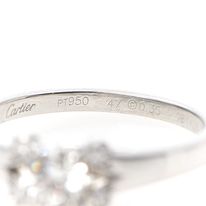 Cartier Platinum Diamond .35ct Ballerine Solitaire Engagement Ring 47 4 5 of 6