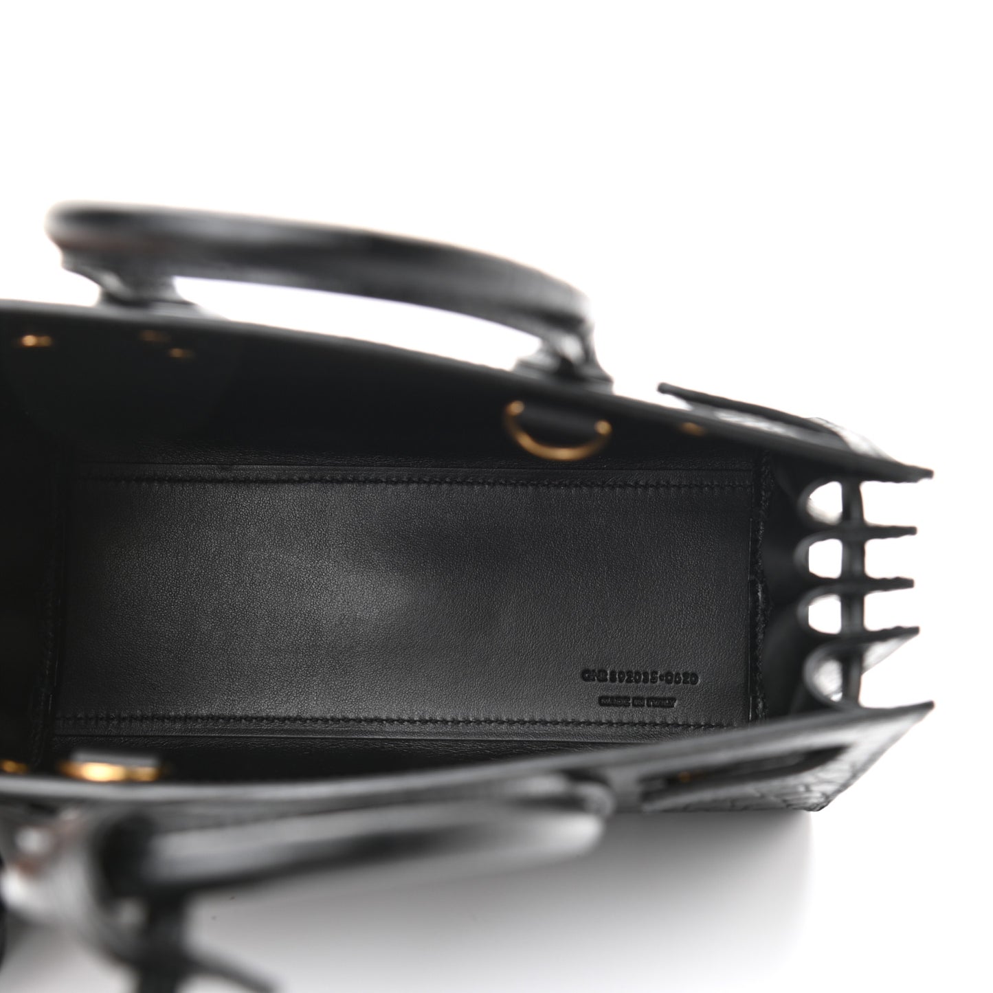 Calfskin Crocodile Embossed Nano Sac De Jour Black