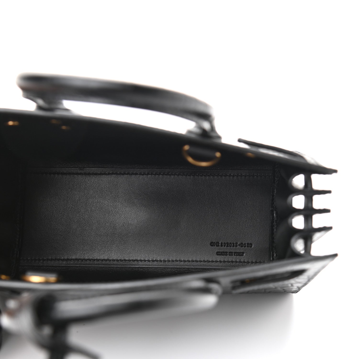 Saint Laurent Calfskin Crocodile Embossed Nano Sac De Jour Black 5 of 10