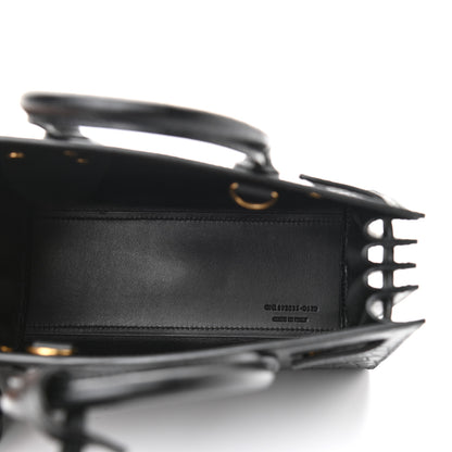 Saint Laurent Calfskin Crocodile Embossed Nano Sac De Jour Black 5 of 10