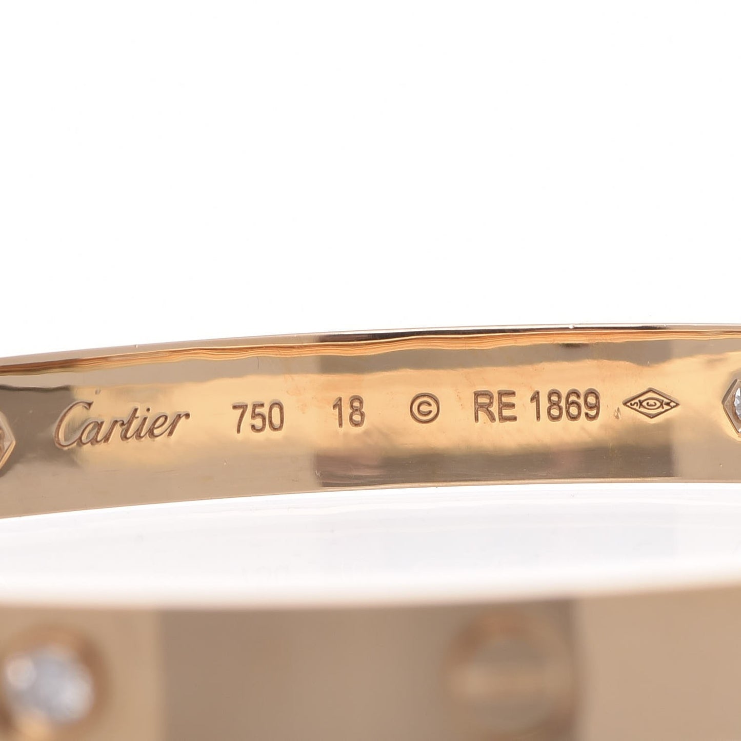 18K Yellow Gold 4 Diamond LOVE Bracelet 18