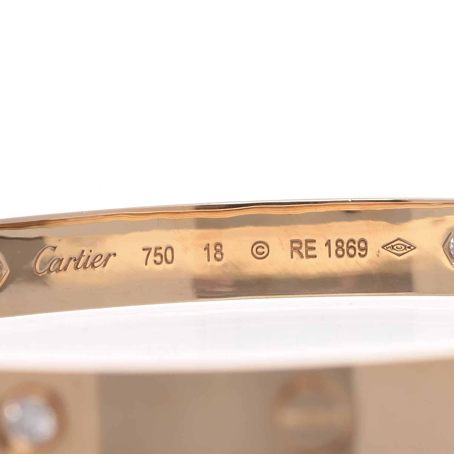 Cartier 18K Yellow Gold 4 Diamond LOVE Bracelet 18 4 of 5
