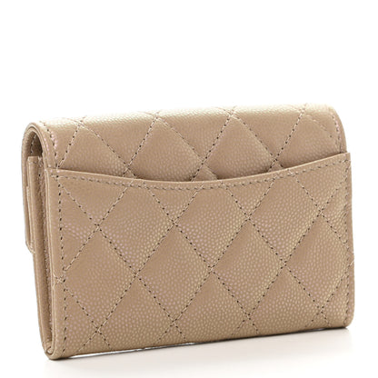 Chanel Iridescent Calfskin Quilted Flap Card Holder Wallet Beige 3 of 9