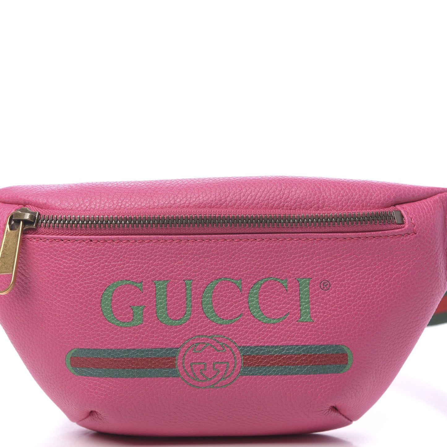 Grained Calfskin Small Logo Belt Bag Box Pink Green