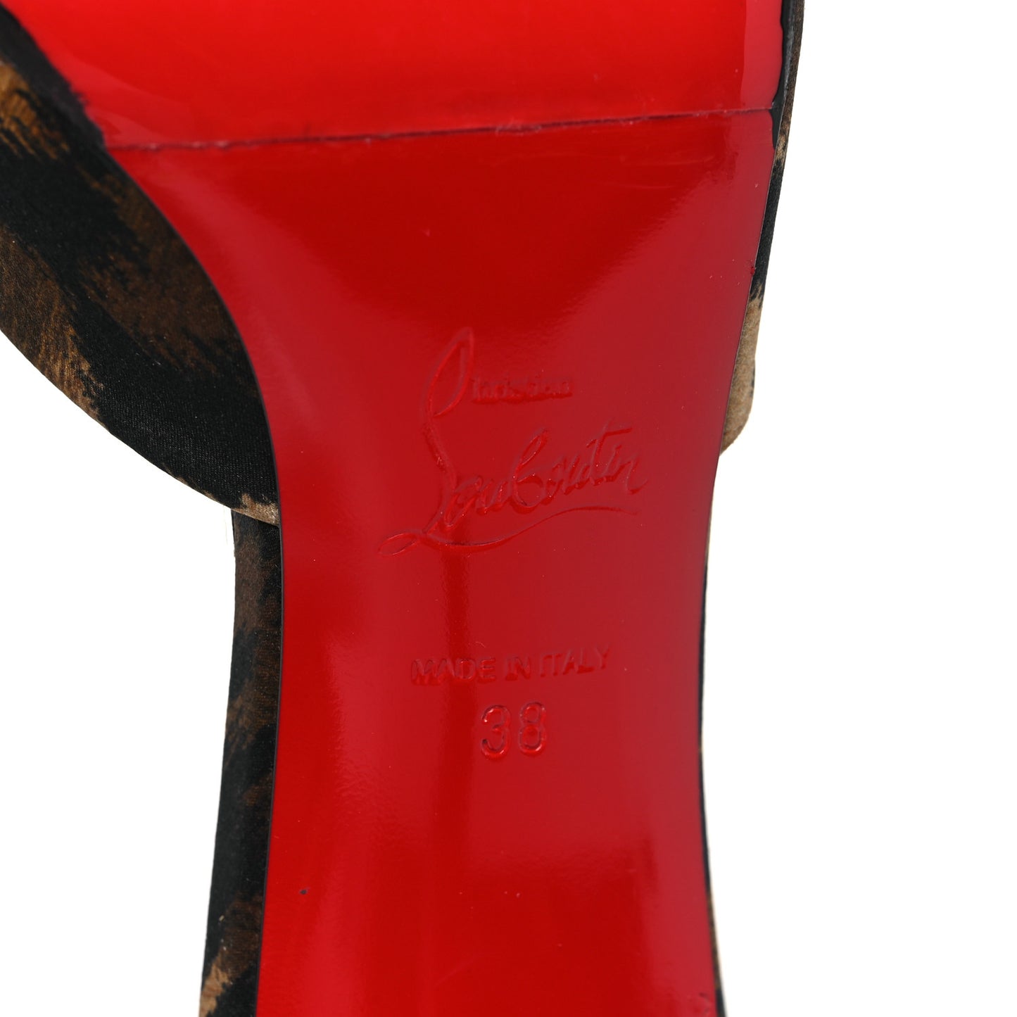 Satin Leopard Print Me Dolly 85 Sandals 38 Black