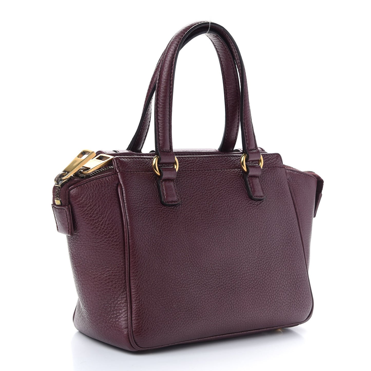 Pebbled Calfskin Small 1973 Top Handle Satchel Burgundy