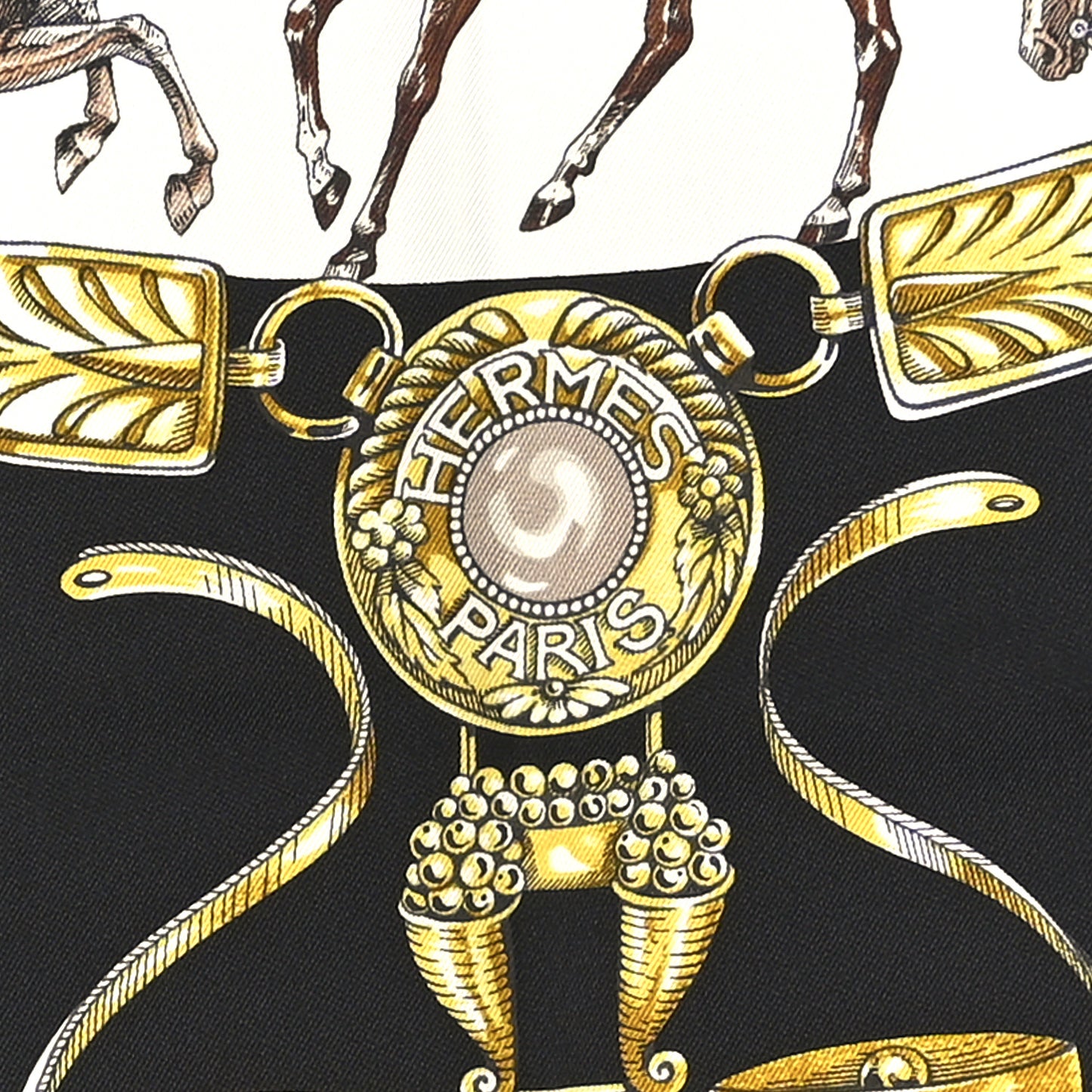 Silk Cavalcades Scarf 90 Vert Black Brun