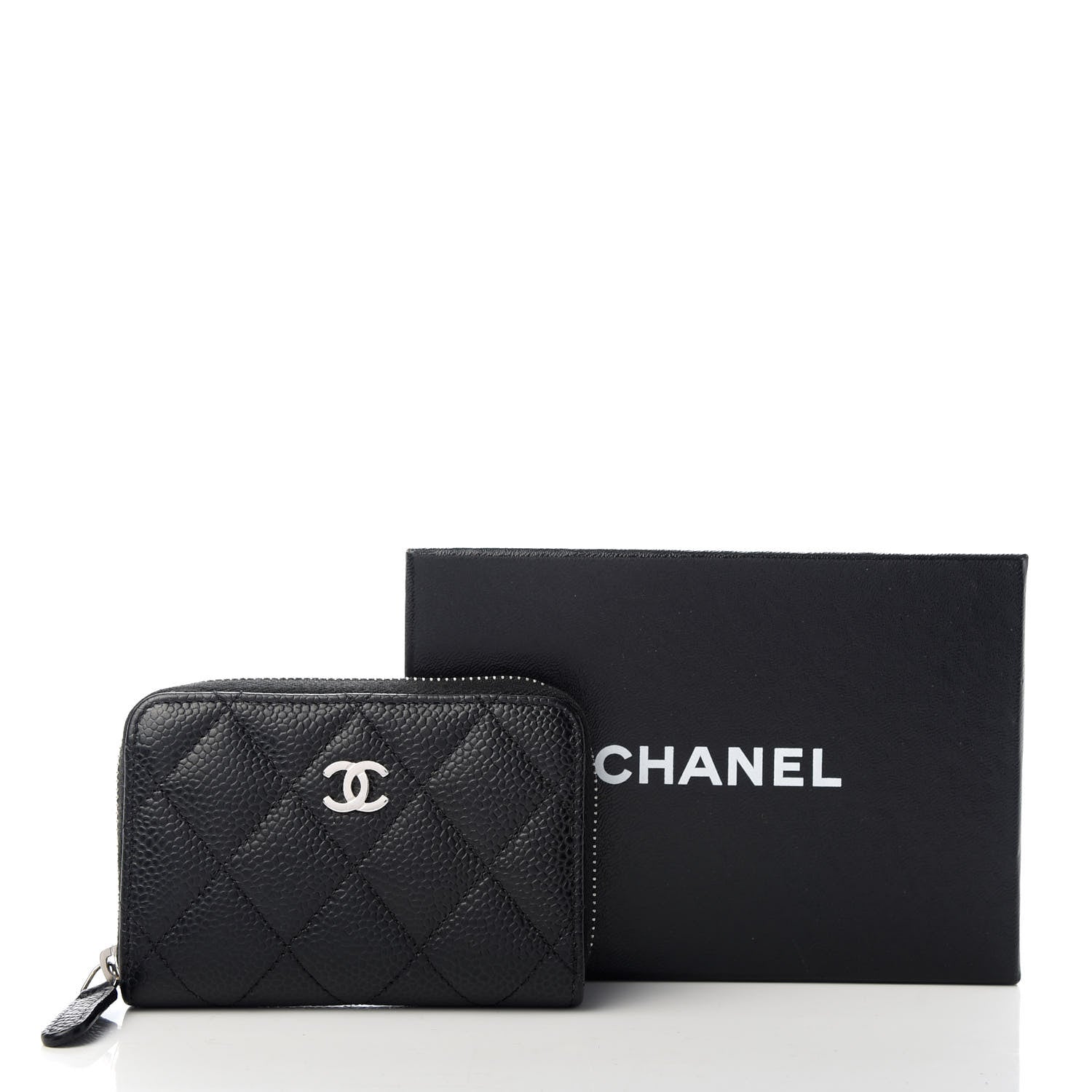 Chanel Caviar Quilted Zip Coin Purse Black 8 of 8