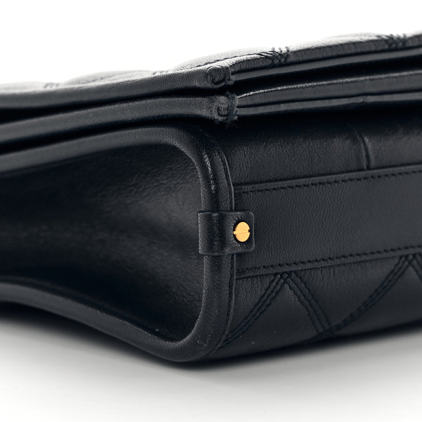 Lambskin Quilted Mini Becky Chain Bag Navy