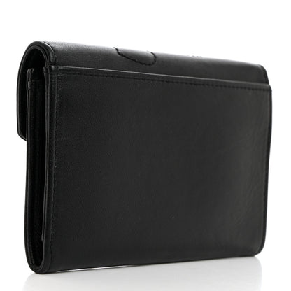 Saint Laurent Calfskin Heart Embossed Envelope Wallet Black 3 of 8