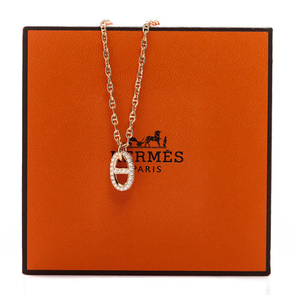 Hermes 18K Rose Gold Diamond PM New Farandole Pendant Necklace ST 5 of 5