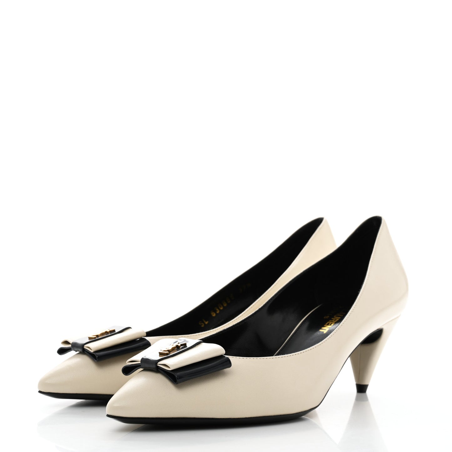 Calfskin Bow Anais Pumps 37.5 White