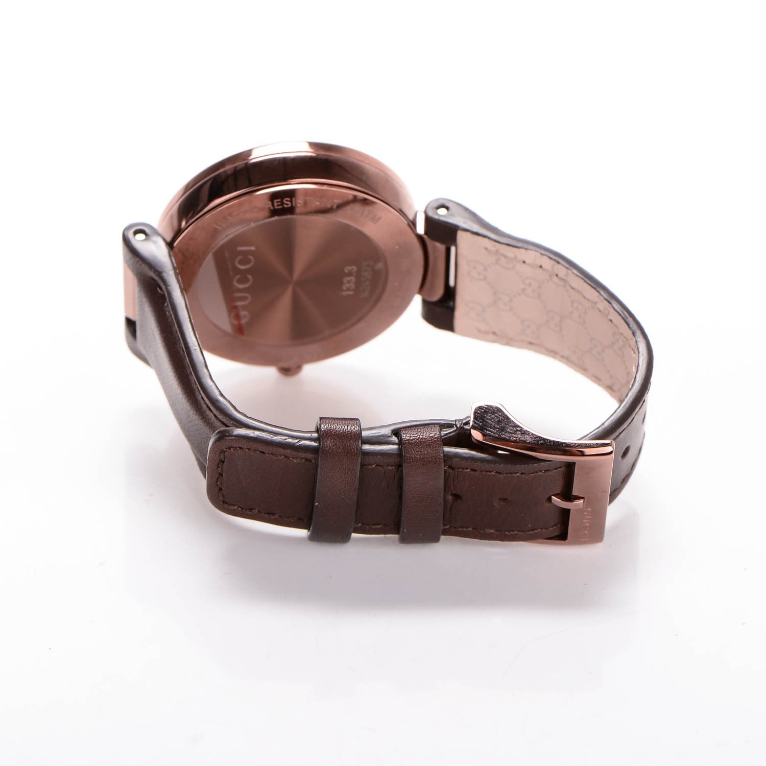 Gucci Stainless Steel Calfskin 37mm Interlocking G Quartz Watch Brown 4 of 9