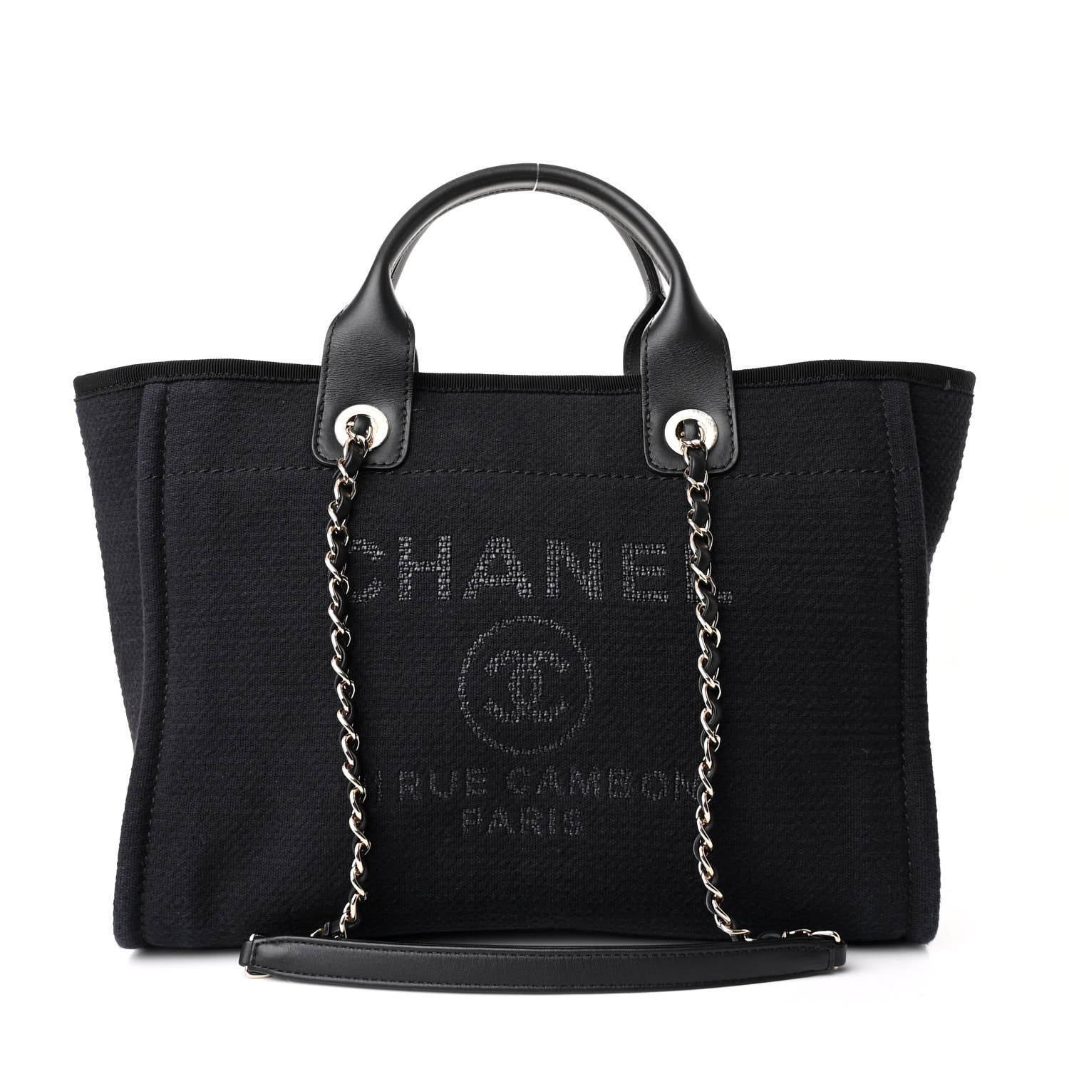 Chanel Mixed Fibers Small Deauville Tote Black 1 of 12