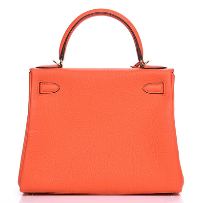Hermes Togo Kelly Retourne 28 Orange Poppy 5 of 31