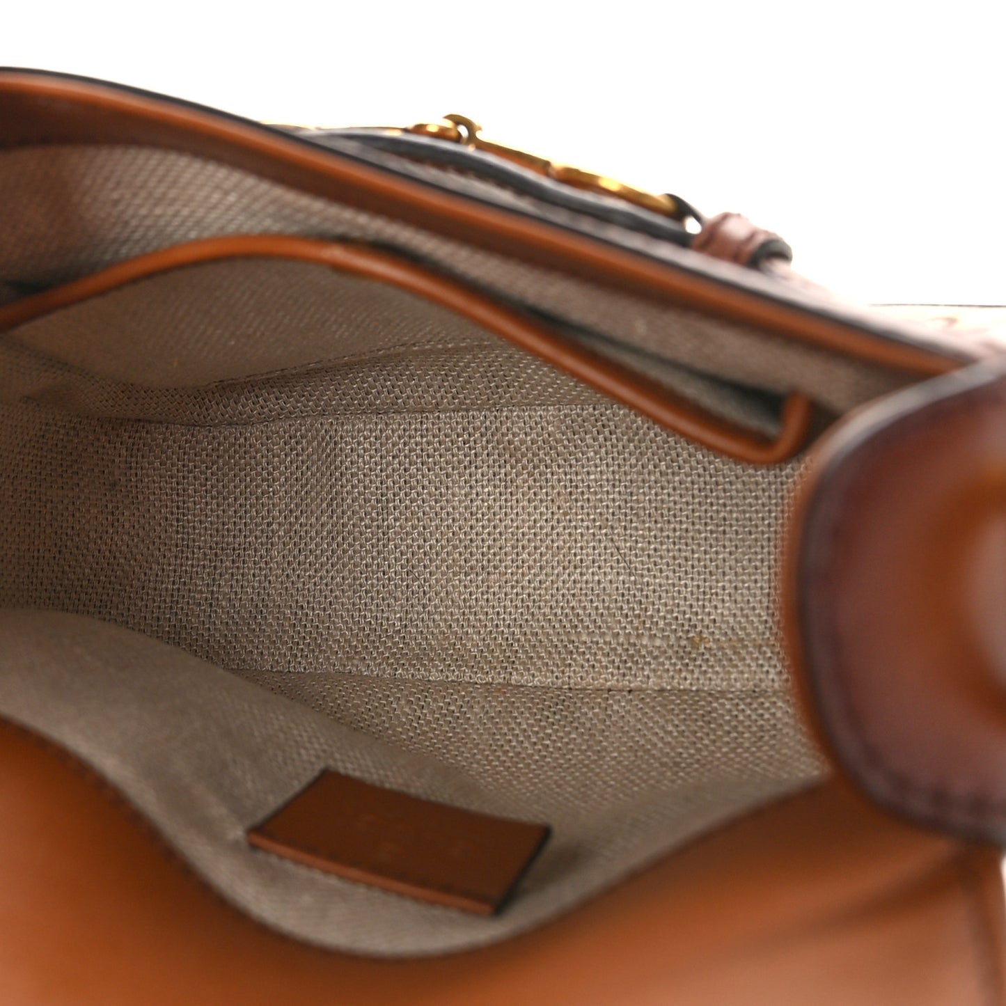 Monogram Small Lady Web Shoulder Bag Beige Cuir