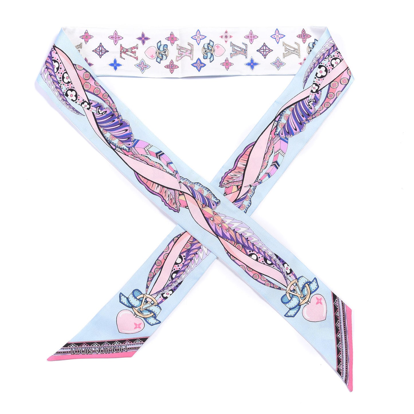 Silk Monogram Romance BB Bandeau Light Blue