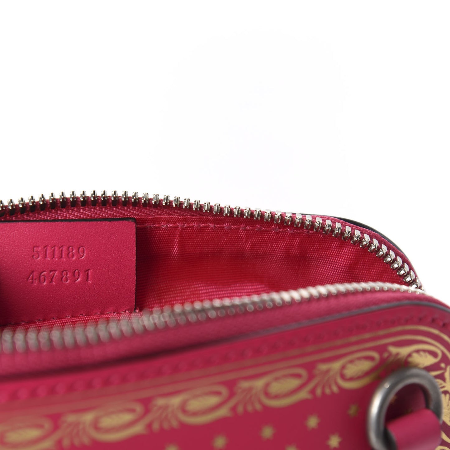 X SEGA Calfskin GUCCY Stars Mini Dome Shoulder Bag Violet Fuxia Gold