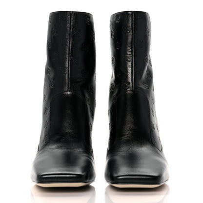 Fendi Vitello Karligraphy Embossed FFreedom Ankle Boots 38.5 Black 2 of 9