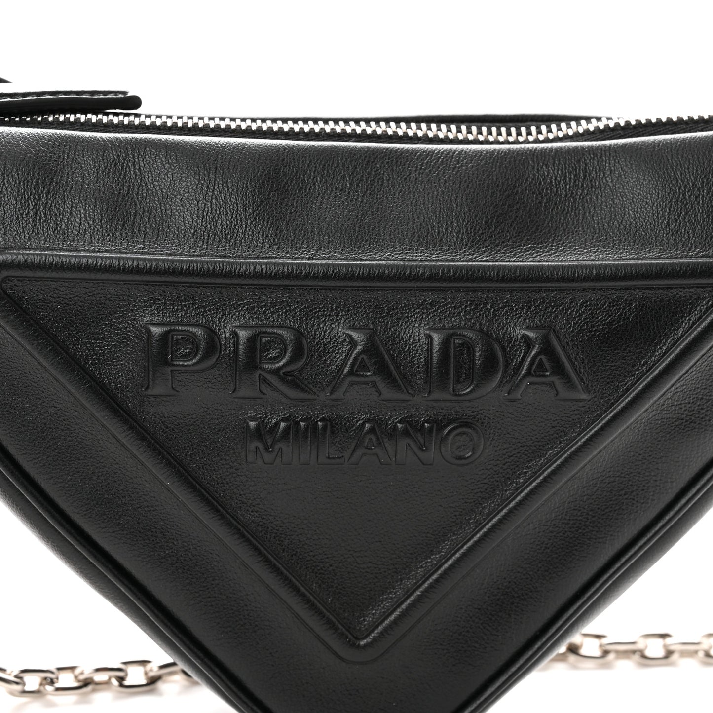 Grace Lux Triangle Logo Embossed Mini Triangle Bag Black