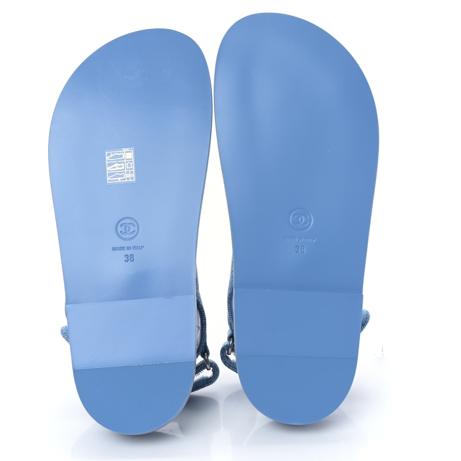 Chanel Denim CC Dad Sandals 38 Light Blue 5 of 8