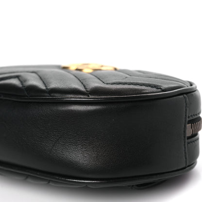 Gucci Calfskin Matelasse GG Marmont Belt Bag 75 30 Black 9 of 9