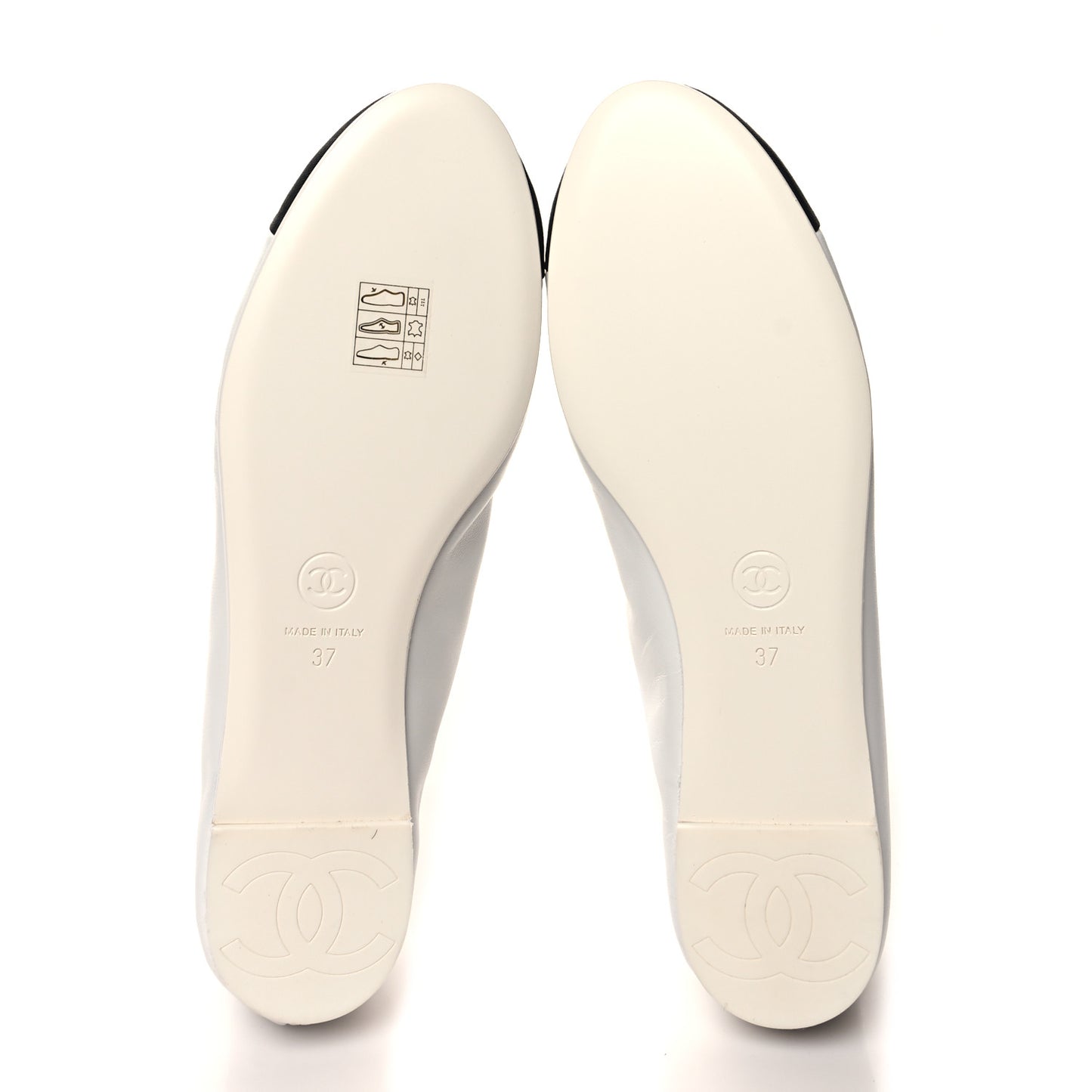 Lambskin Knit Grosgrain Cap Toe CC Ballerina Flats With Leg Warmers 37 White Black