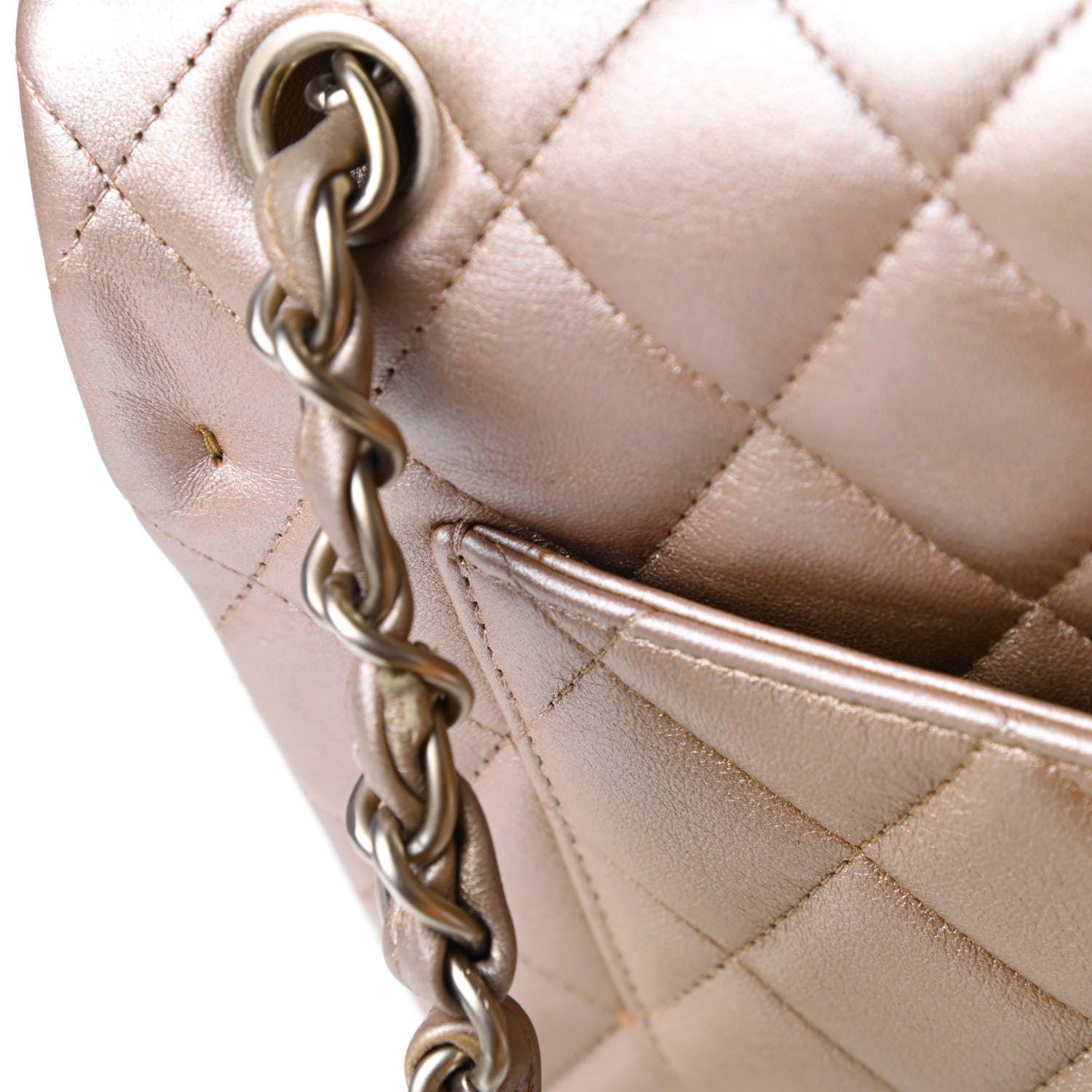 Chanel Metallic Lambskin Quilted Jumbo Double Flap Gold 17 of 17