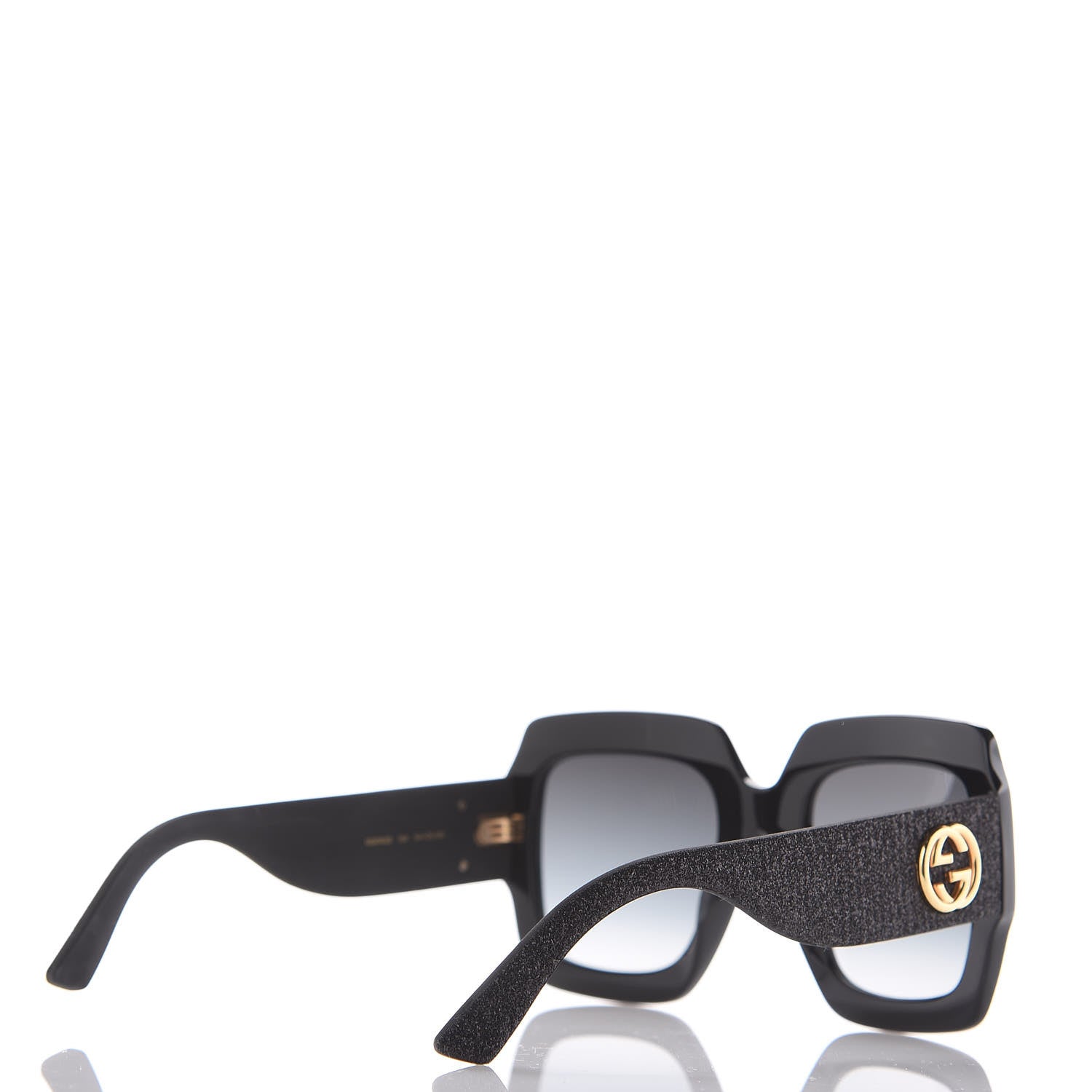 Gucci Square Frame Glitter GG0102S Sunglasses Black 3 of 7