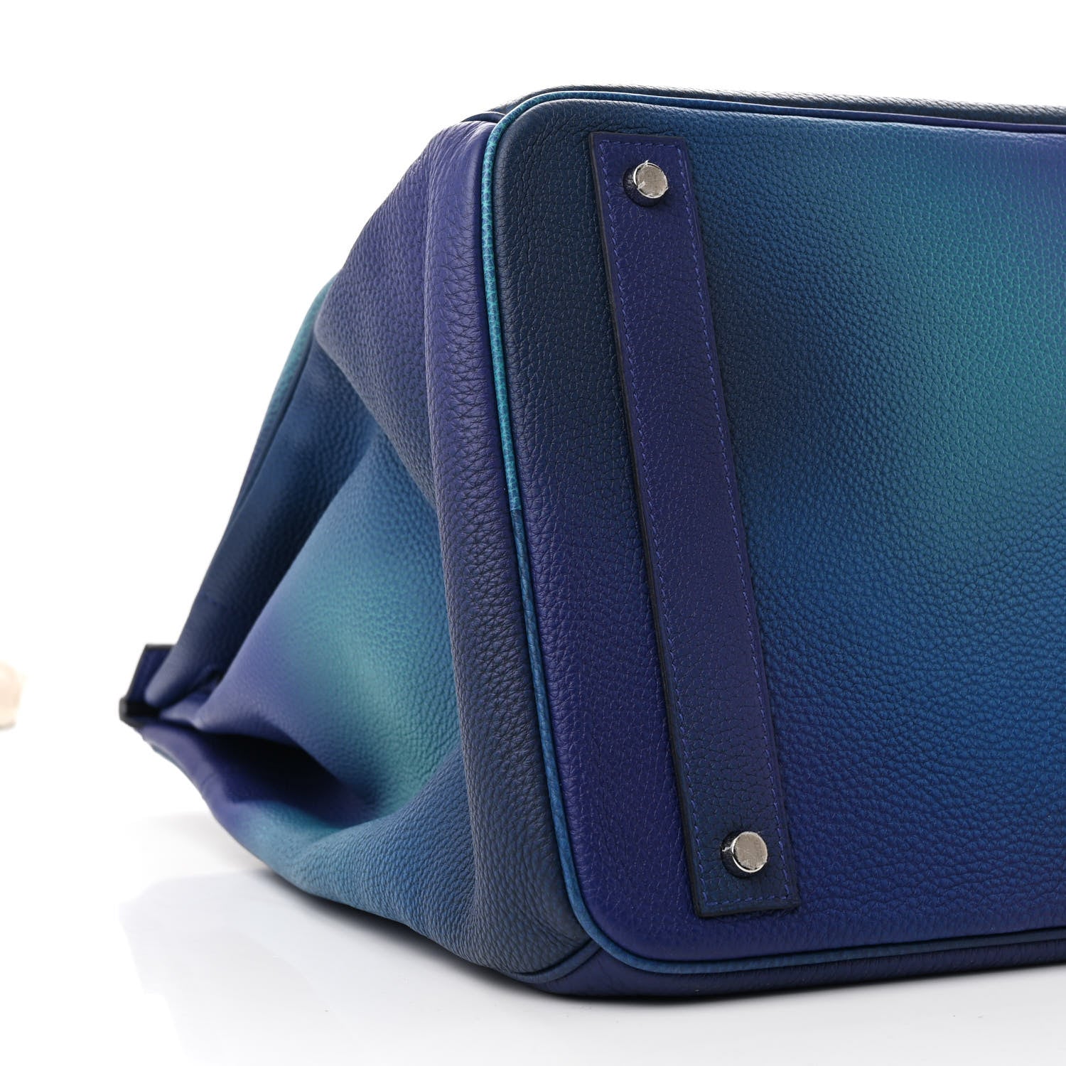 Hermes Togo HAC Cosmos Birkin 40 Bleu Nuit Violet Aqua 8 of 13