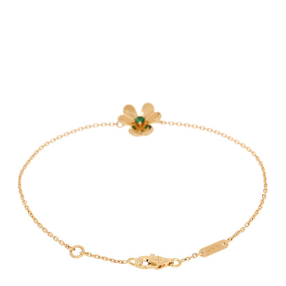 Van Cleef & Arpels 18K Yellow Gold Emerald Mini Frivole Bracelet 2 of 5