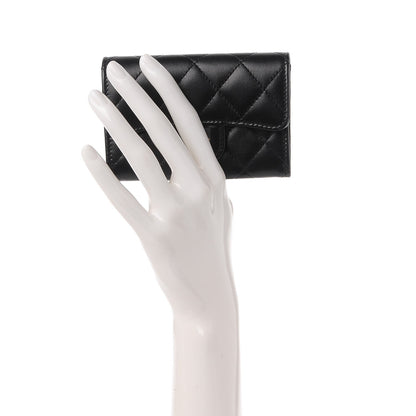 Chanel Lambskin Quilted Flap Card Holder Black 2 of 8